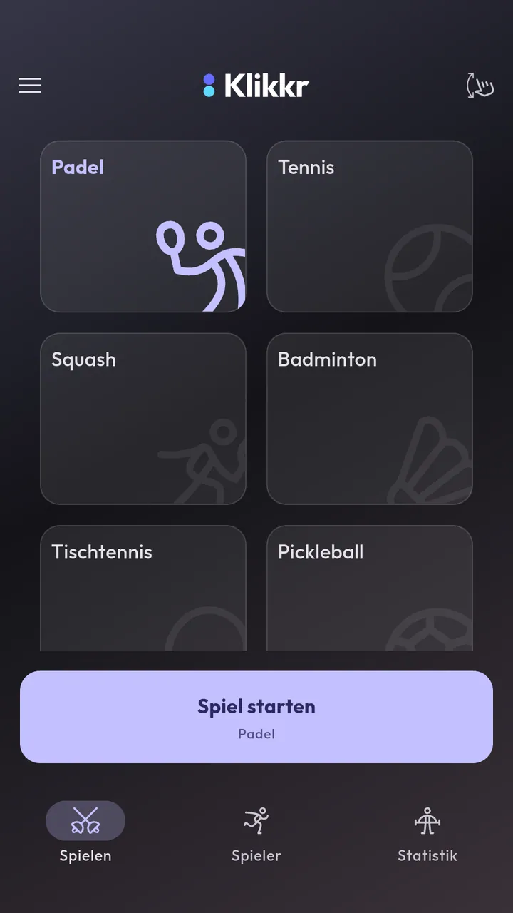 Sportart wählen