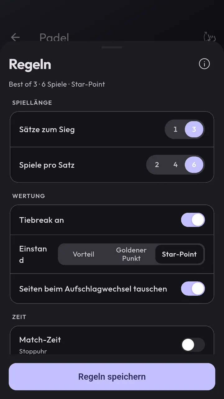 Regeln einstellen
